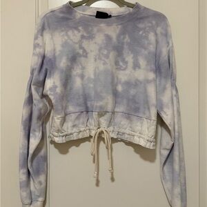Urban Outfitters Lavender and White Tie-Dye Sweater